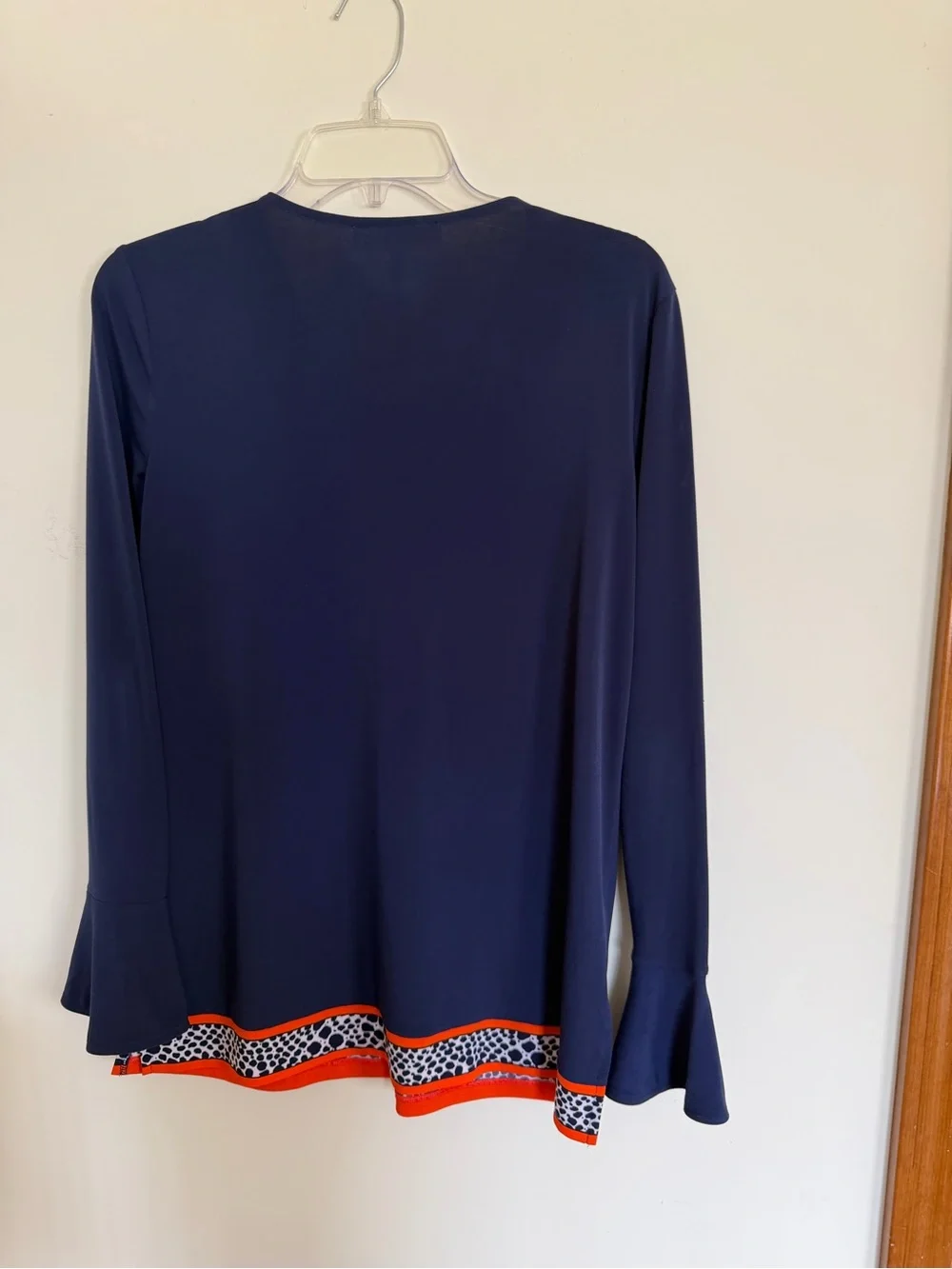 MICHAEL Michael Kors Navy Lace-Up V-Neck Tunic with Orange Trim